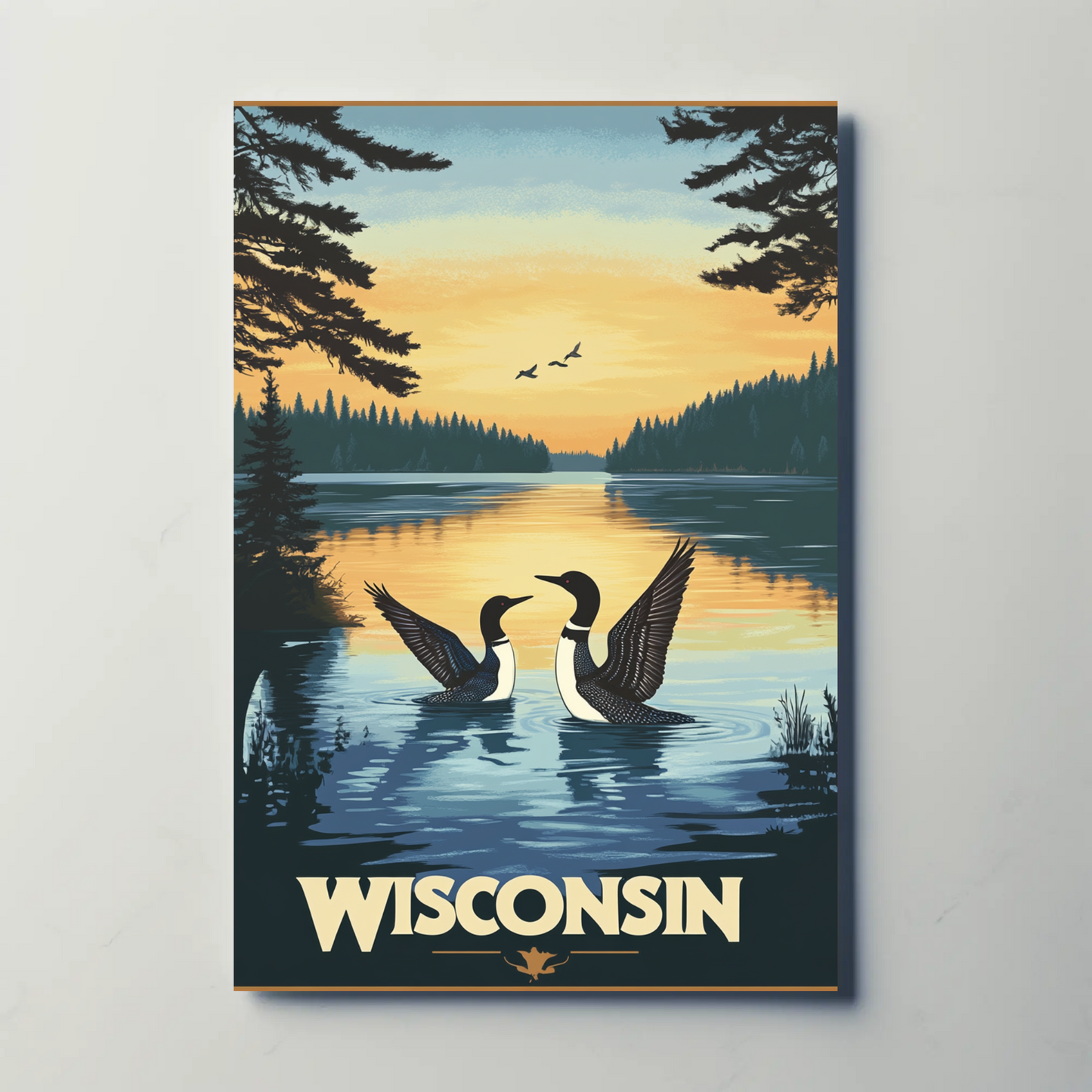 Wisconsin Lake Vintage Poster