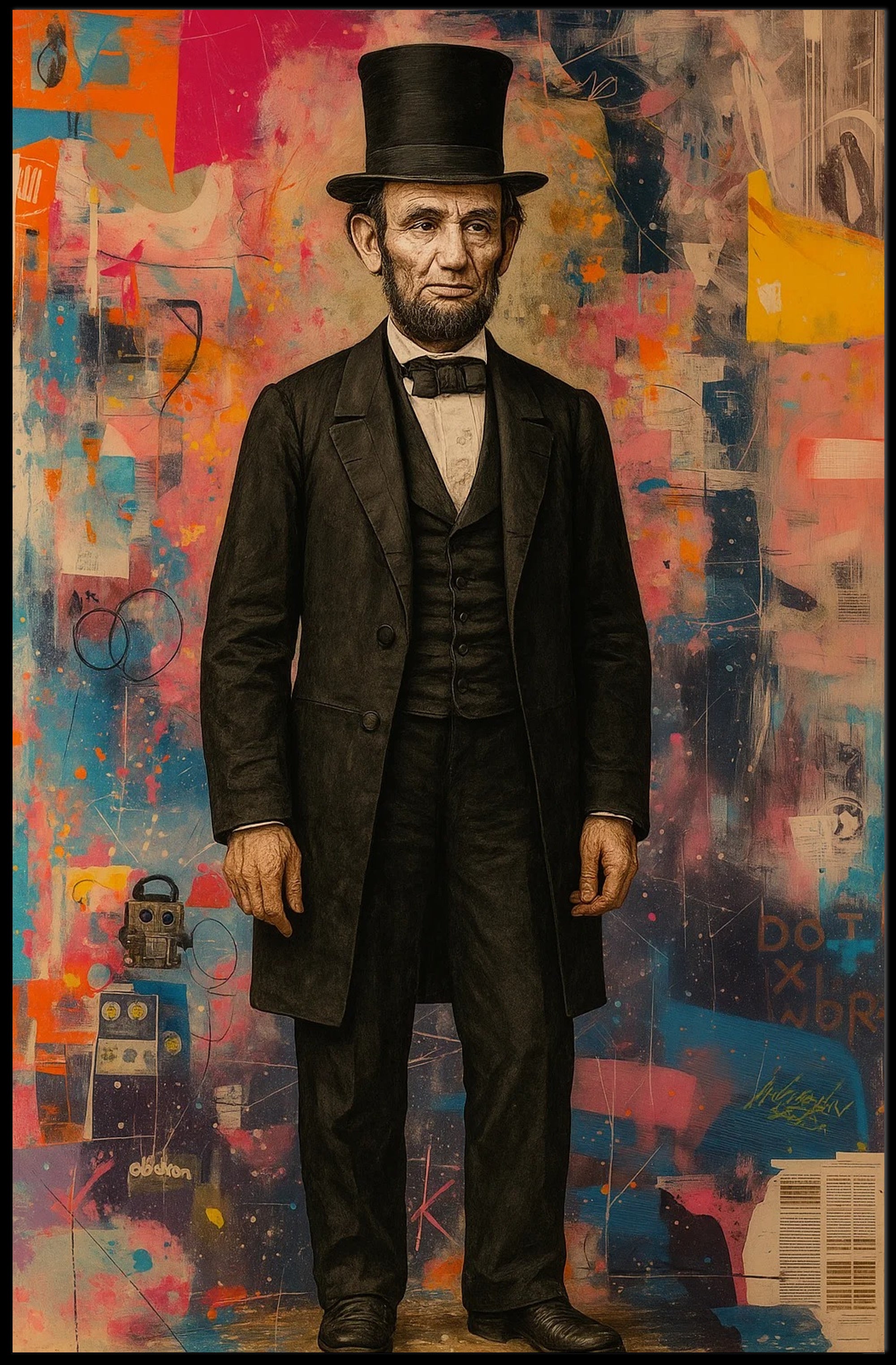 Historical Figure with Modern Abstract Vibes Poster