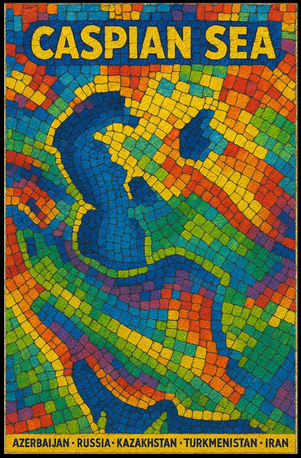 Caspian Sea Mosaic Poster
