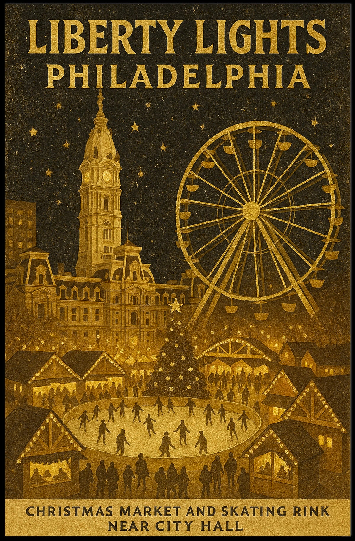 Liberty Lights Philadelphia Christmas Poster