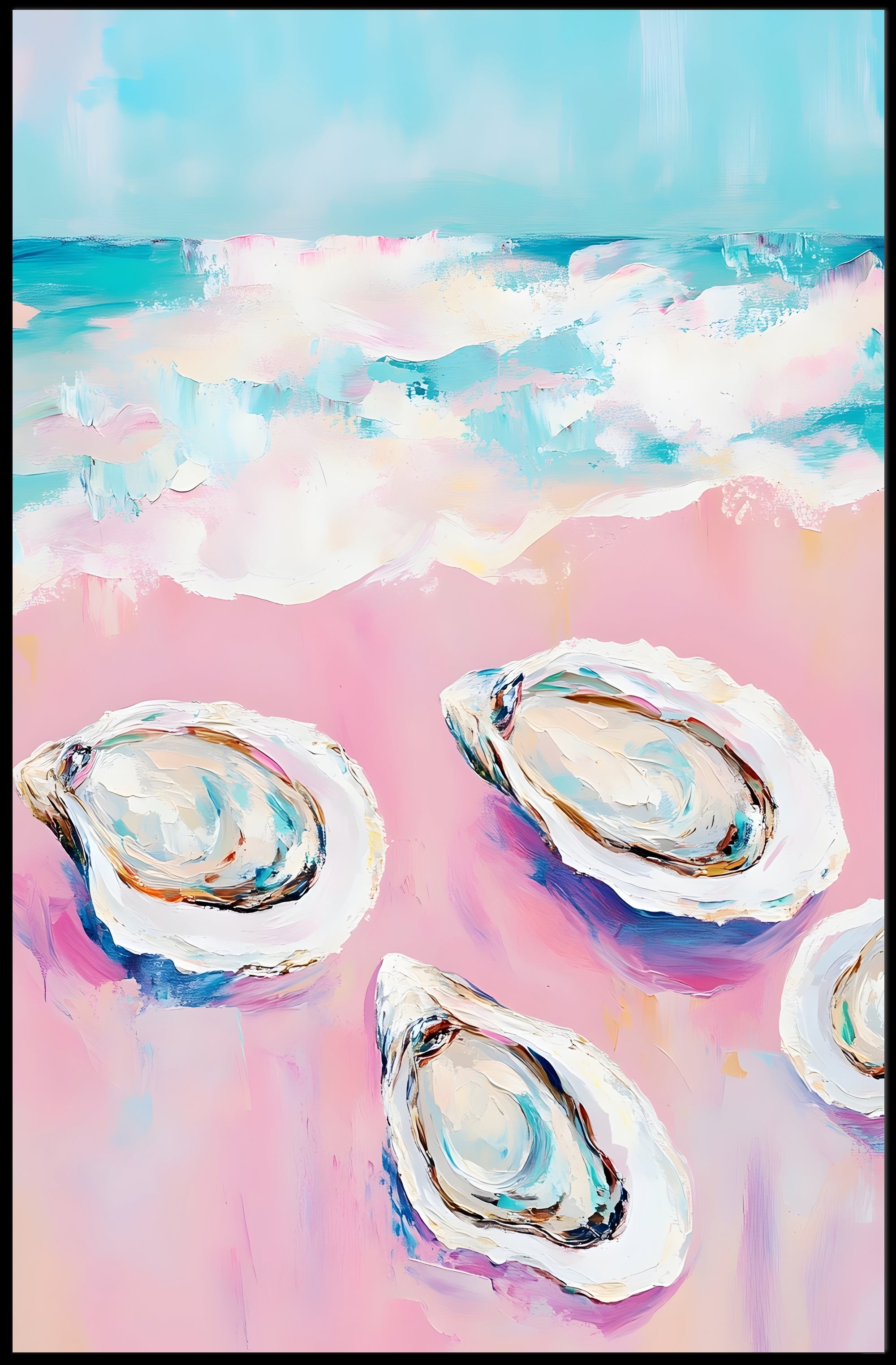 Oceanic Bliss Pastel Coastal Poster Wall Art