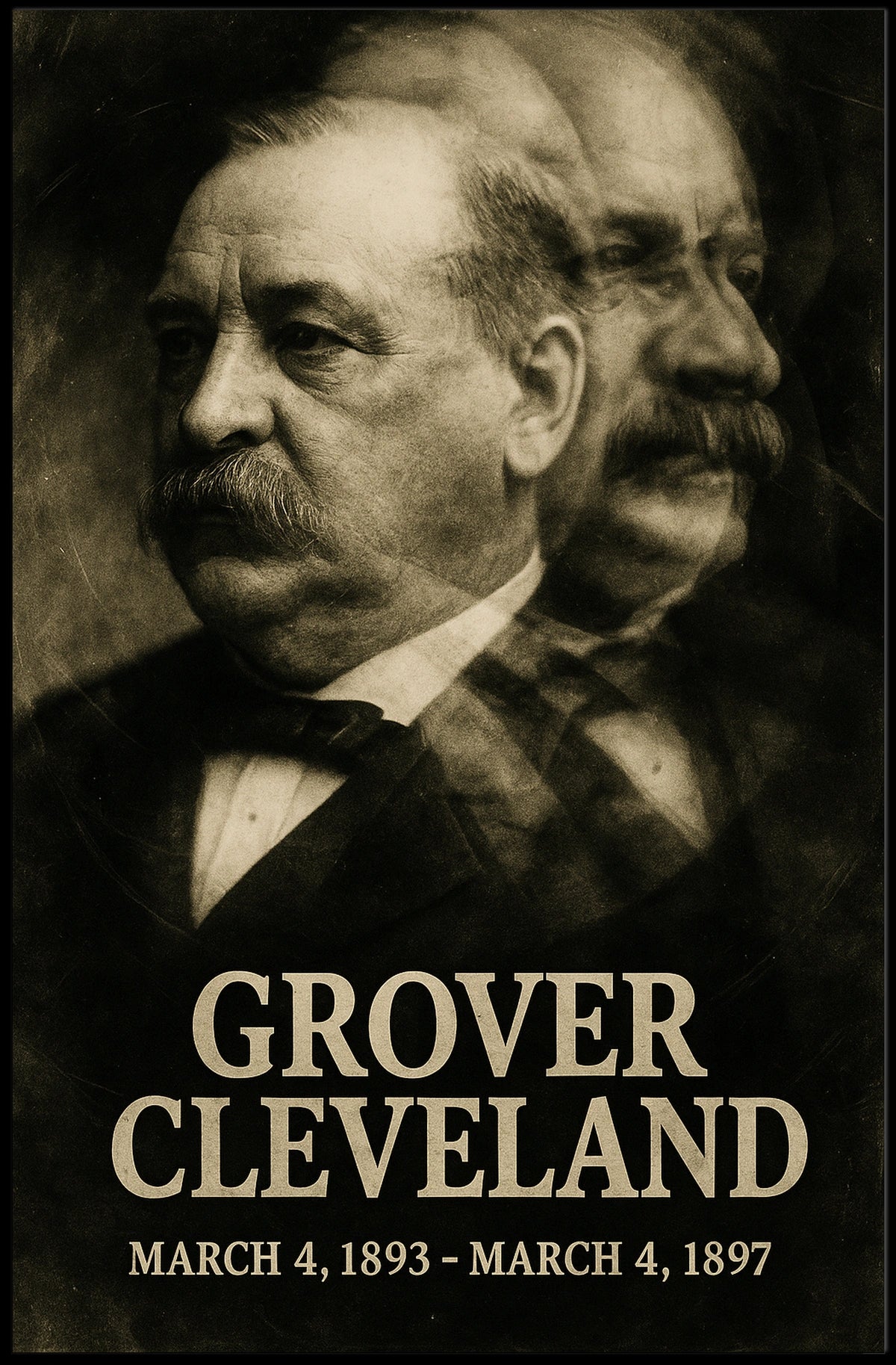 Grover Cleveland 24th President of the United States Double Exposure Poster