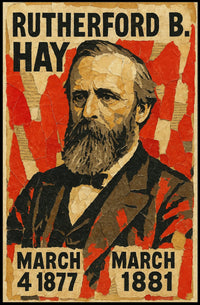 Rutherford B. Hayes 19th President of the United States Layered paper Collage Poster
