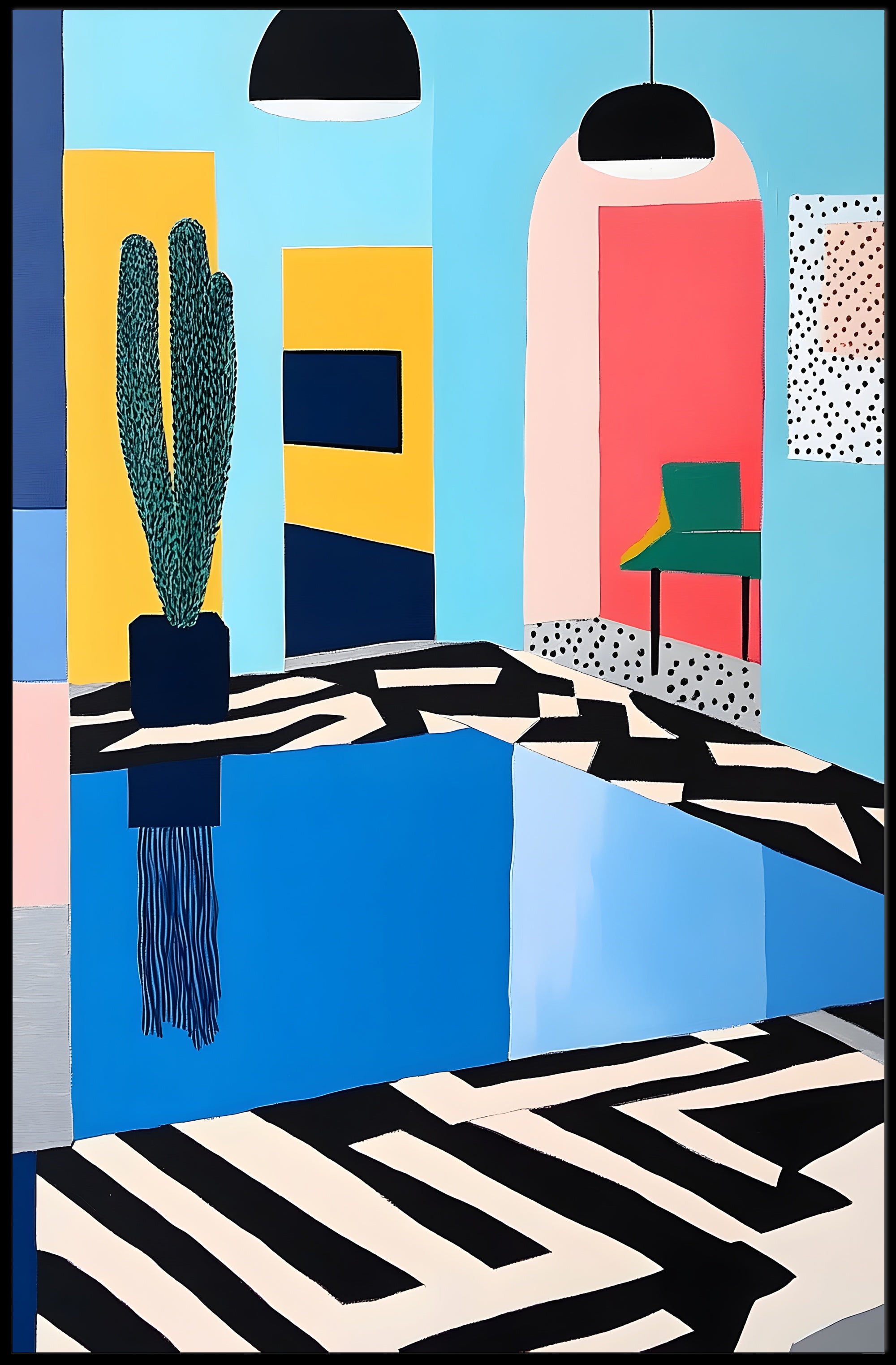 Modern Interior Abstraction Poster Wall Art