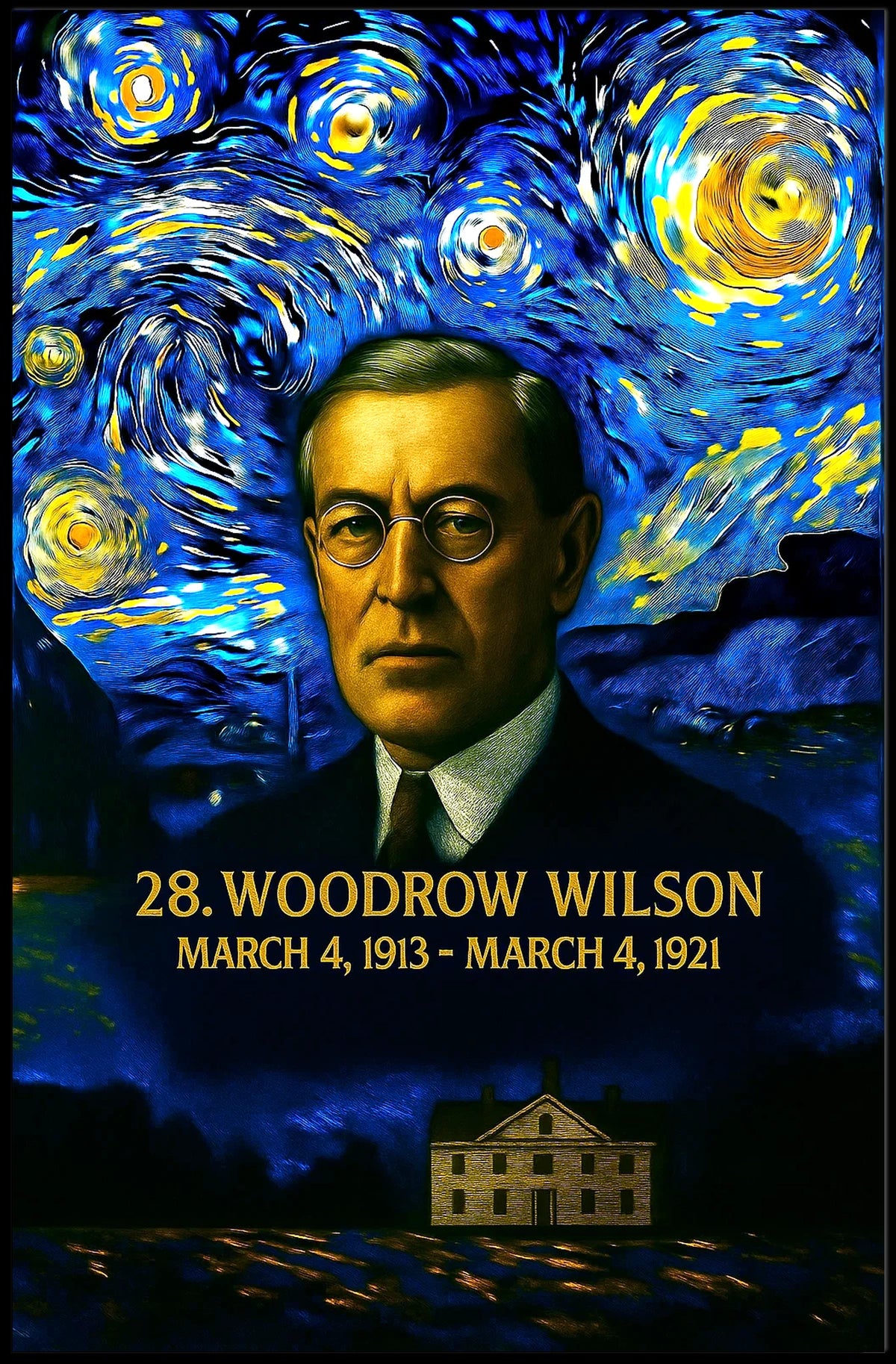 Woodrow Wilson 28th President of the United States Presidential Masterpiece Series Poster
