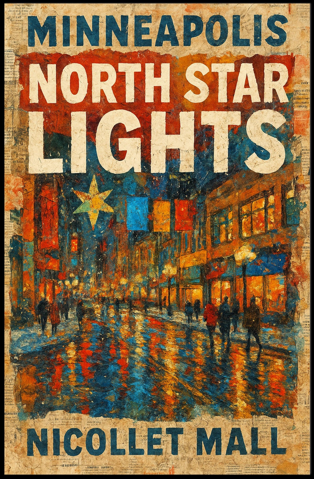 Minneapolis North Star Lights Poster