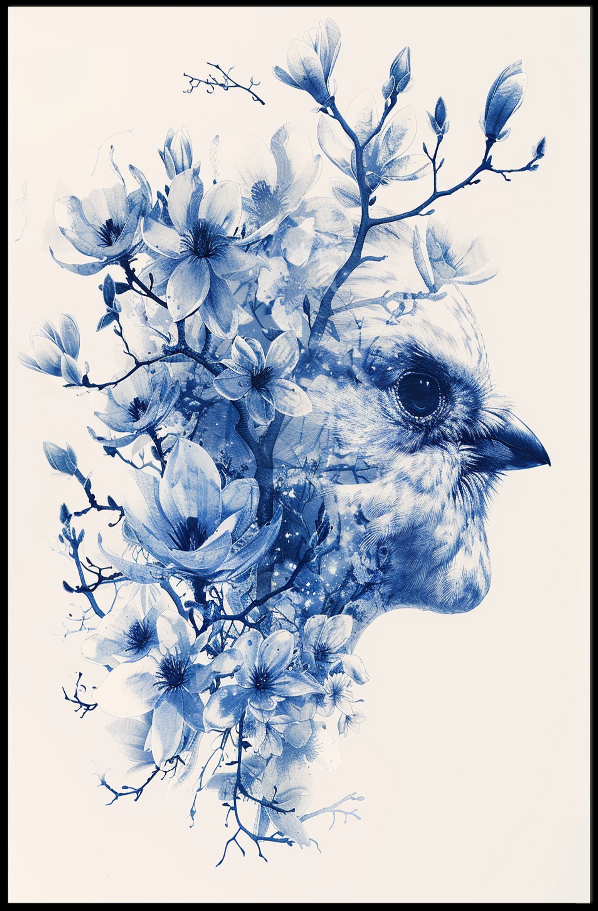 Blossoming Bird Art Print Poster for Home Decor and Wall Art PosterGoat
