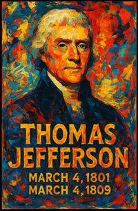 Thomas Jefferson 3rd President of the United States Glitch Hop Art Poster