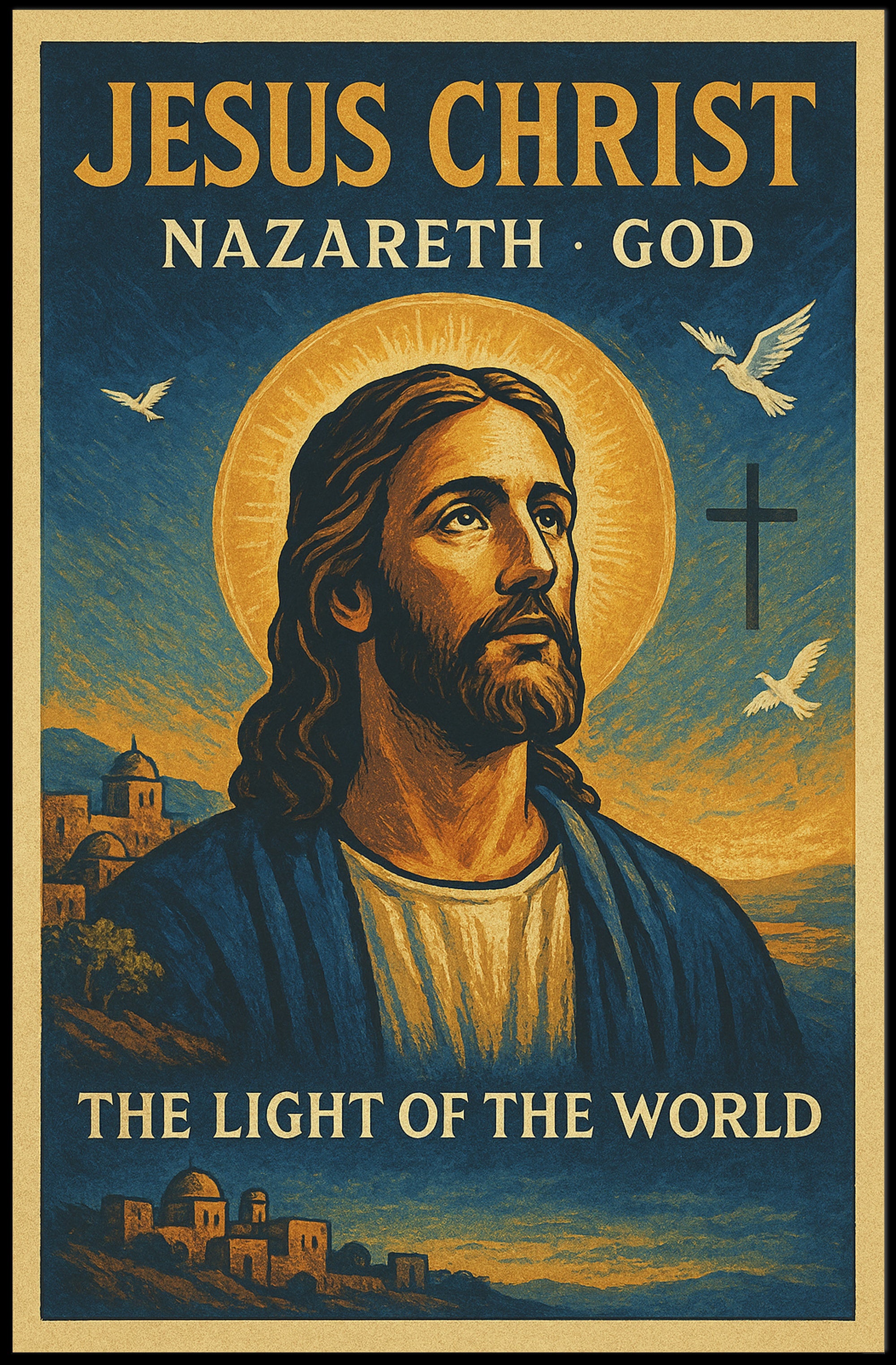 Jesus Christ: The Light of the World Religious Poster