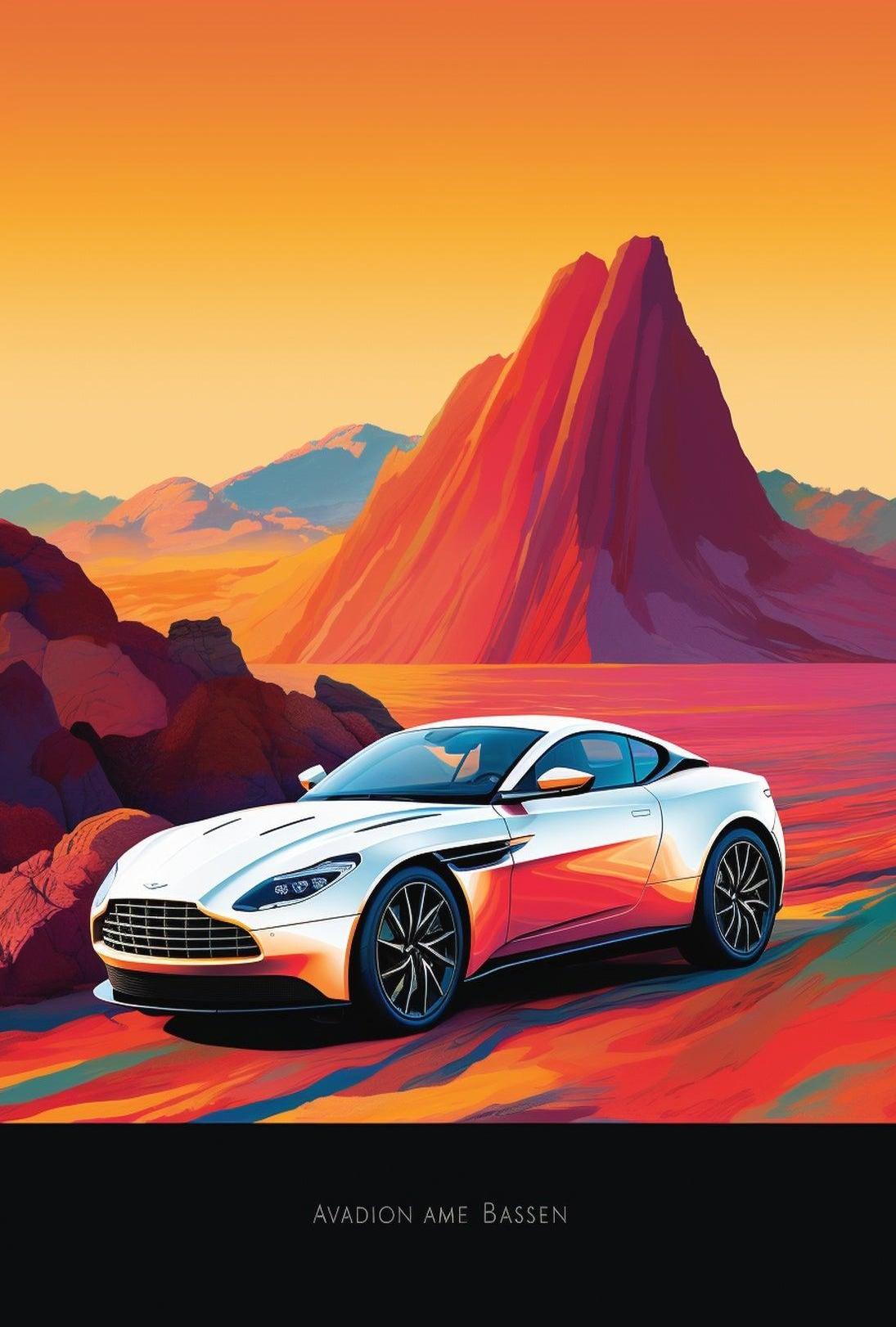 Sleek Modern Sports Car Futuristic Sci-Fi Poster