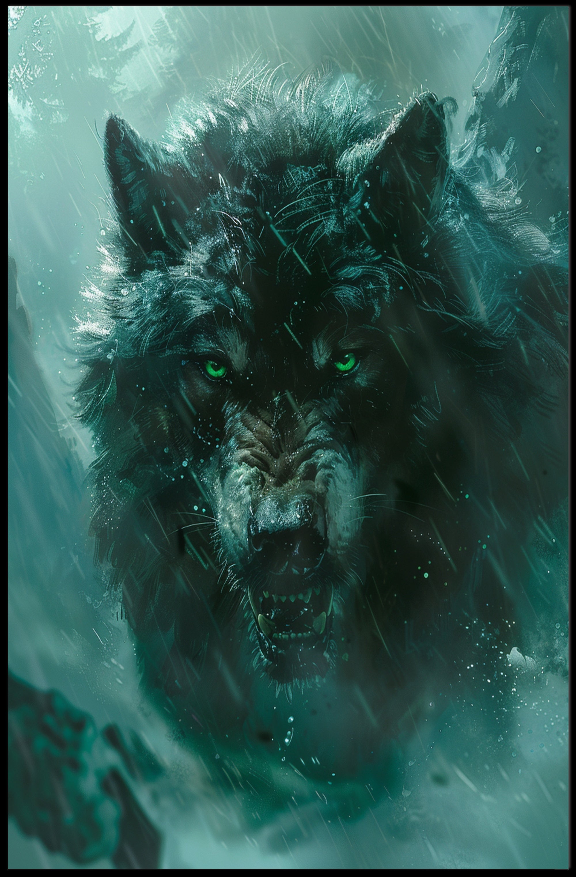 The Fierce Wolf Poster PosterGoat