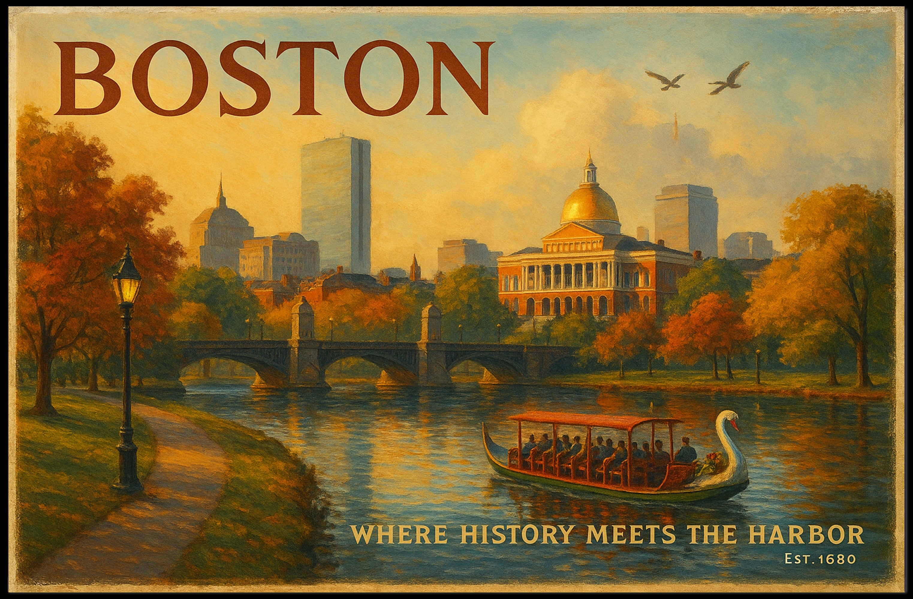 Boston Travel Poster: Where History Meets The Harbor