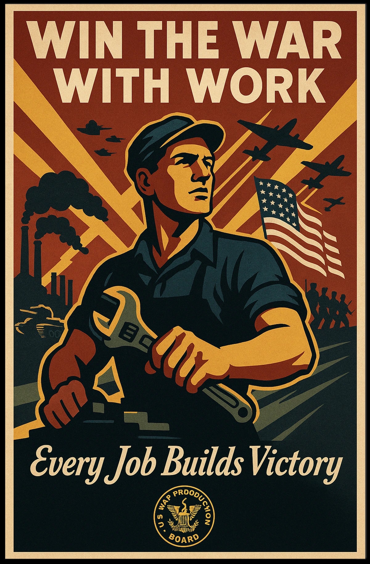 Win The War With Work Poster