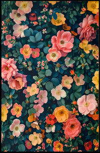 Vibrant Floral Symphony Art Print: Abstract or Artistic Poster