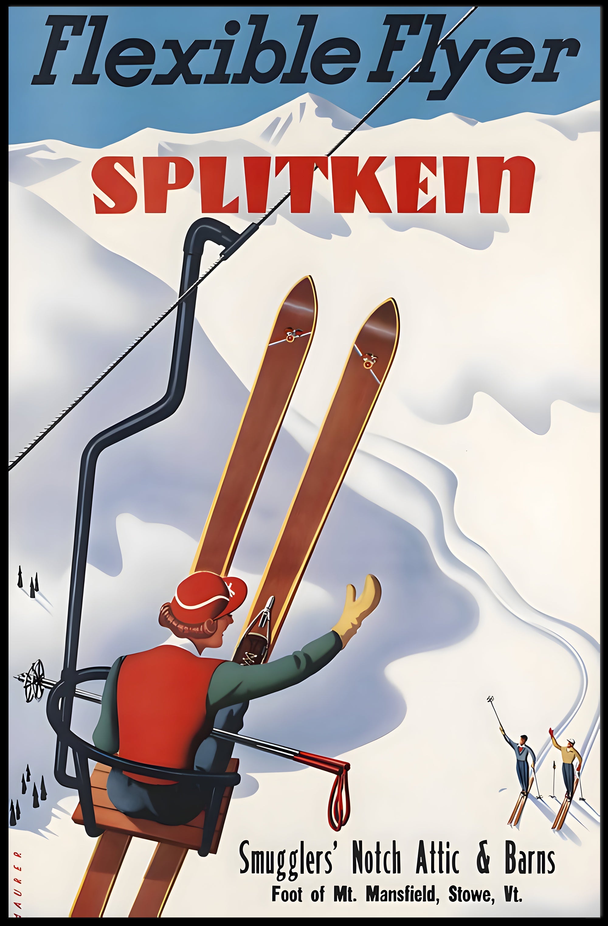 Vintage Skiing Adventure Poster PosterGoat