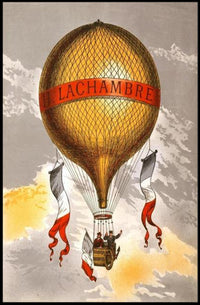 Vintage Hot Air Balloon Illustration Poster PosterGoat