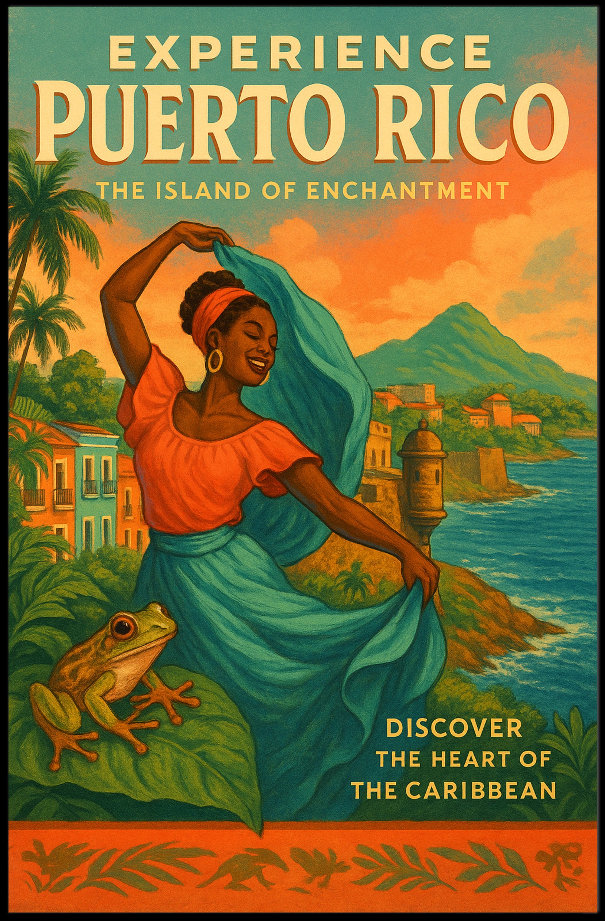 Discover Puerto Rico's Charm with Travel Poster