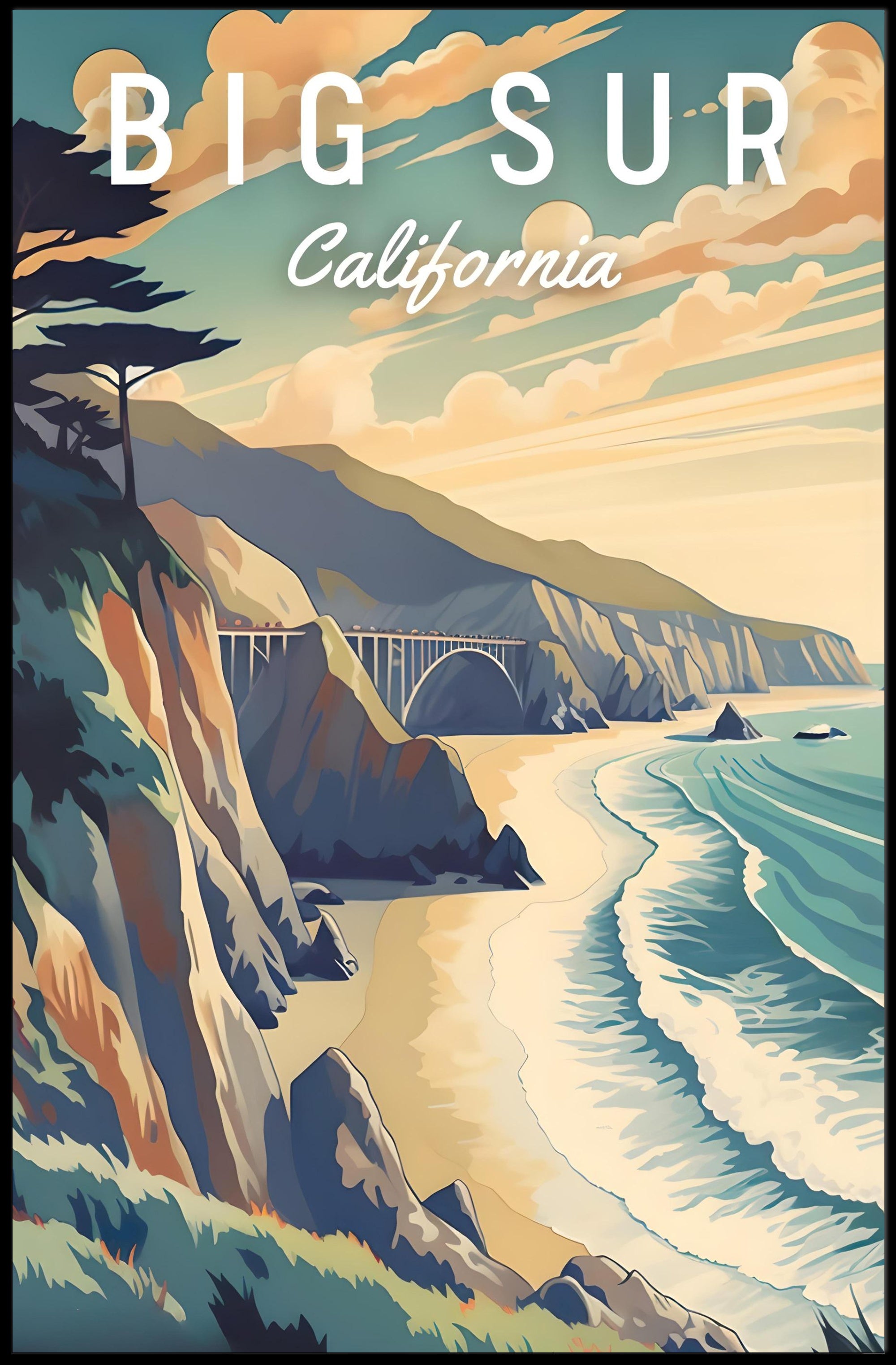 Big Sur Scenic Art Travel Poster