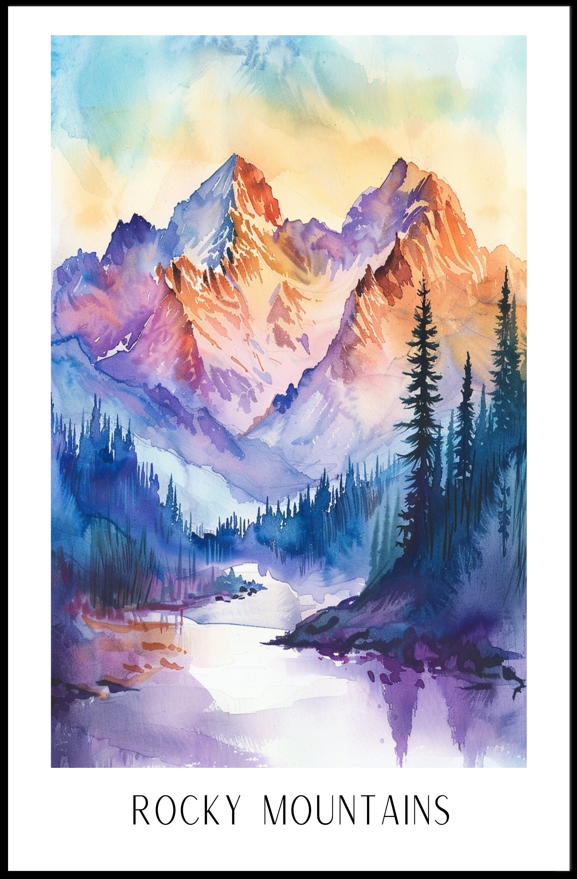 Majestic Rocky Mountains Poster PosterGoat