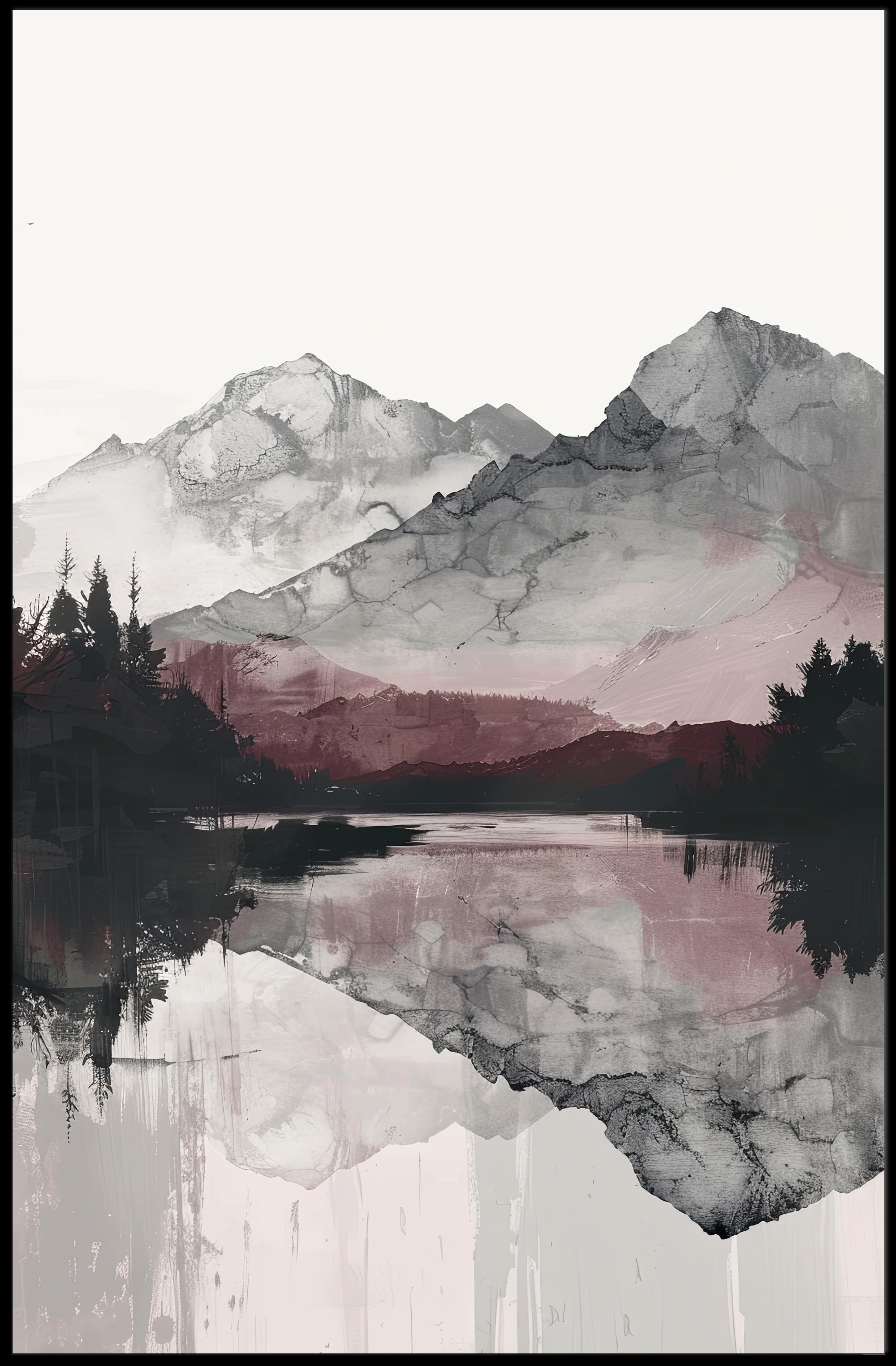 Serene Mountain Reflections Poster