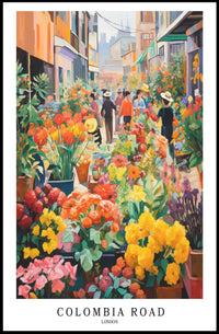 Colombia Road Flower Market Scene Urban or Cityscape Poster PosterGoat