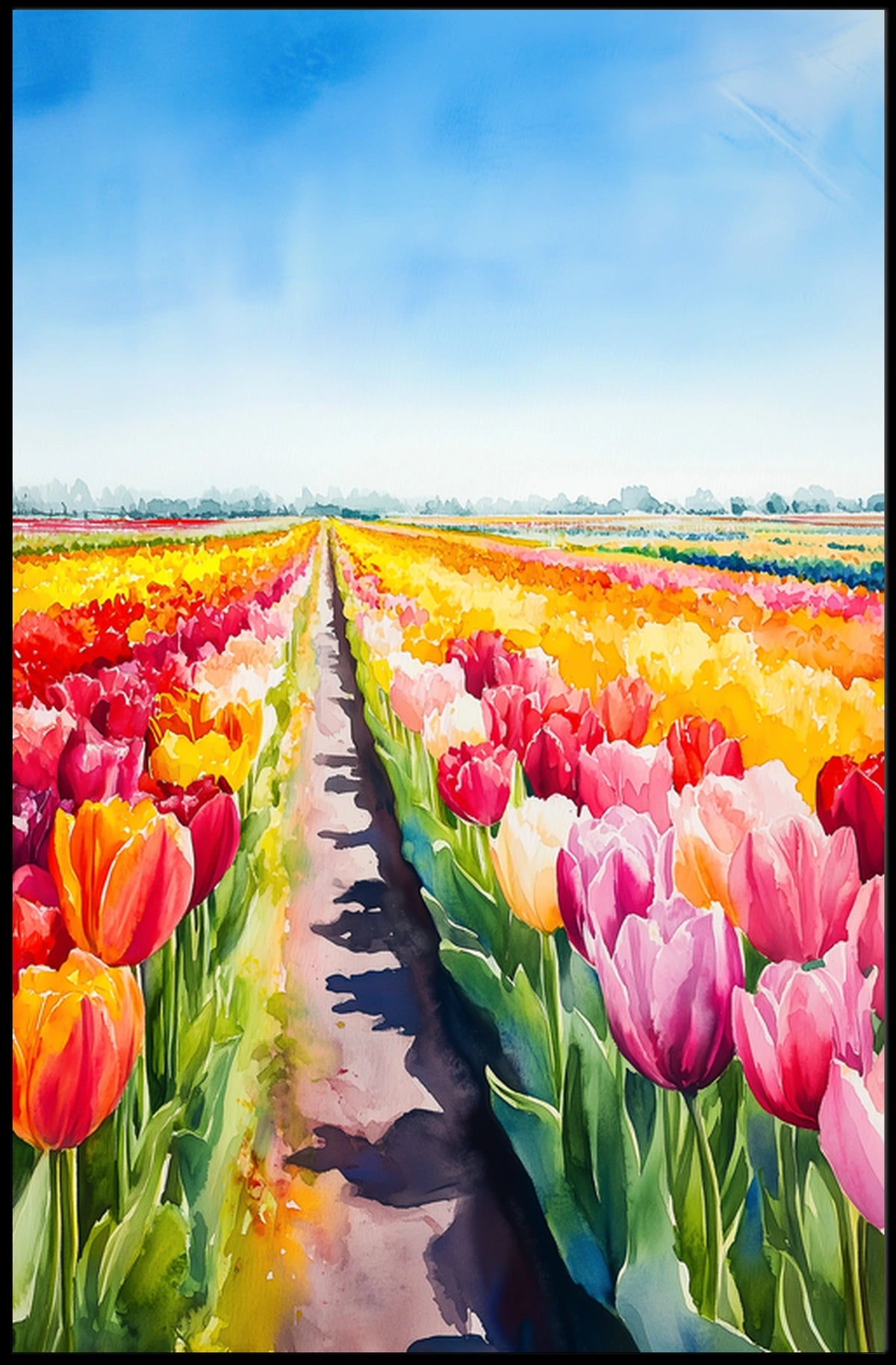 Netherlands Keukenhof Gardens Tulip Fields Poster