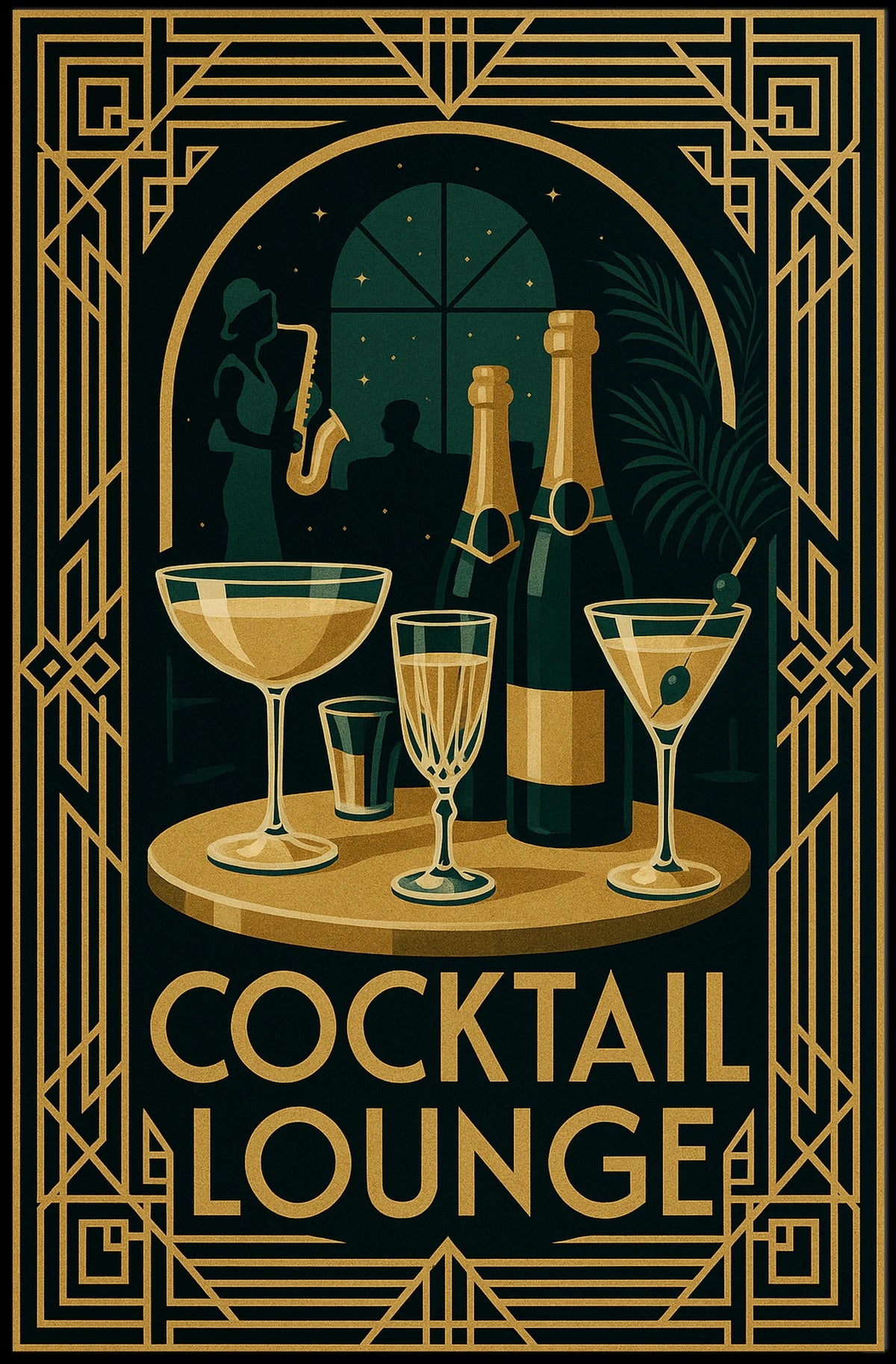 Art Deco Cocktail Lounge Poster