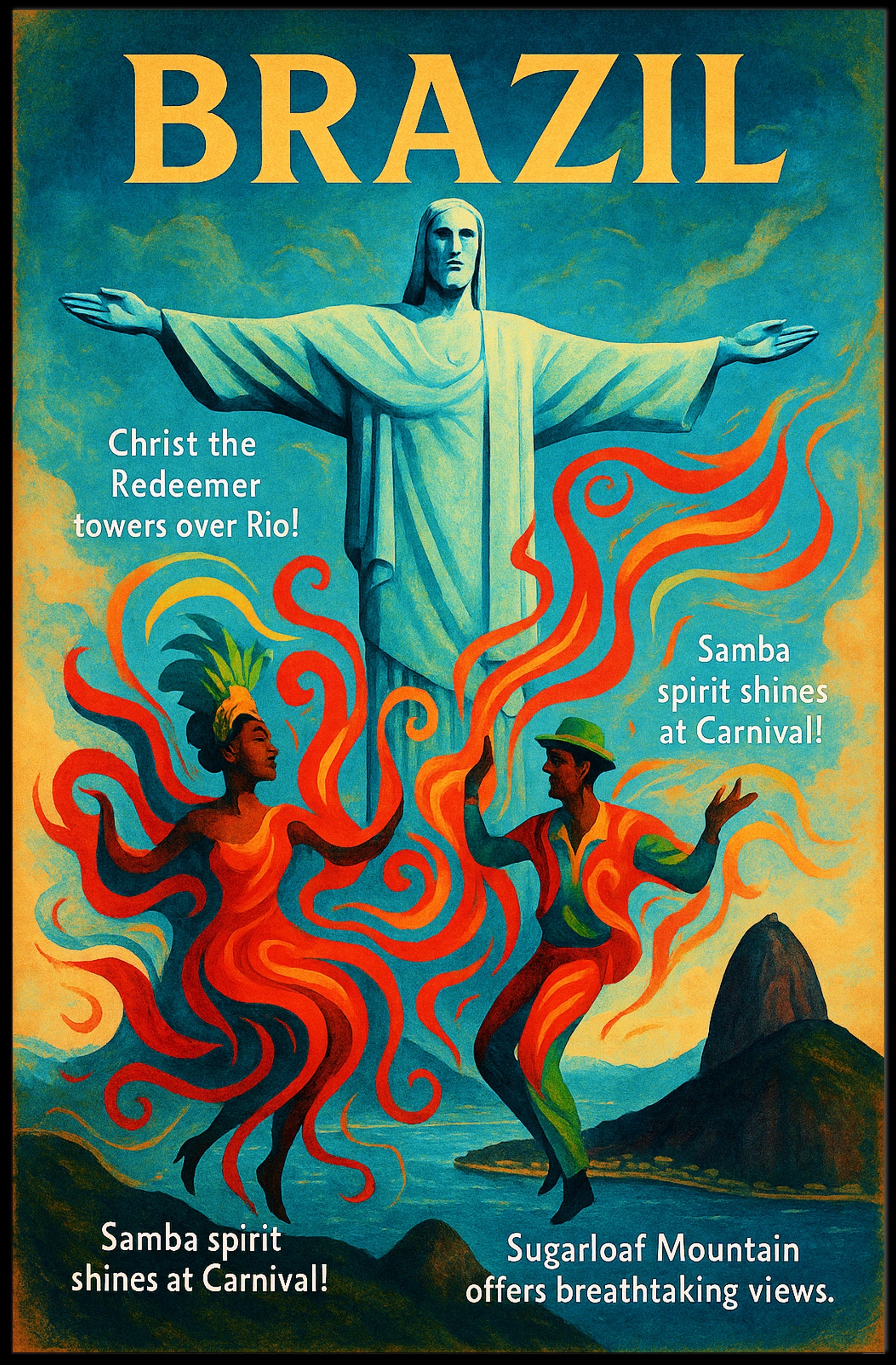 Christ the Redeemer and the Spirit of Carnival Poster PosterGoat
