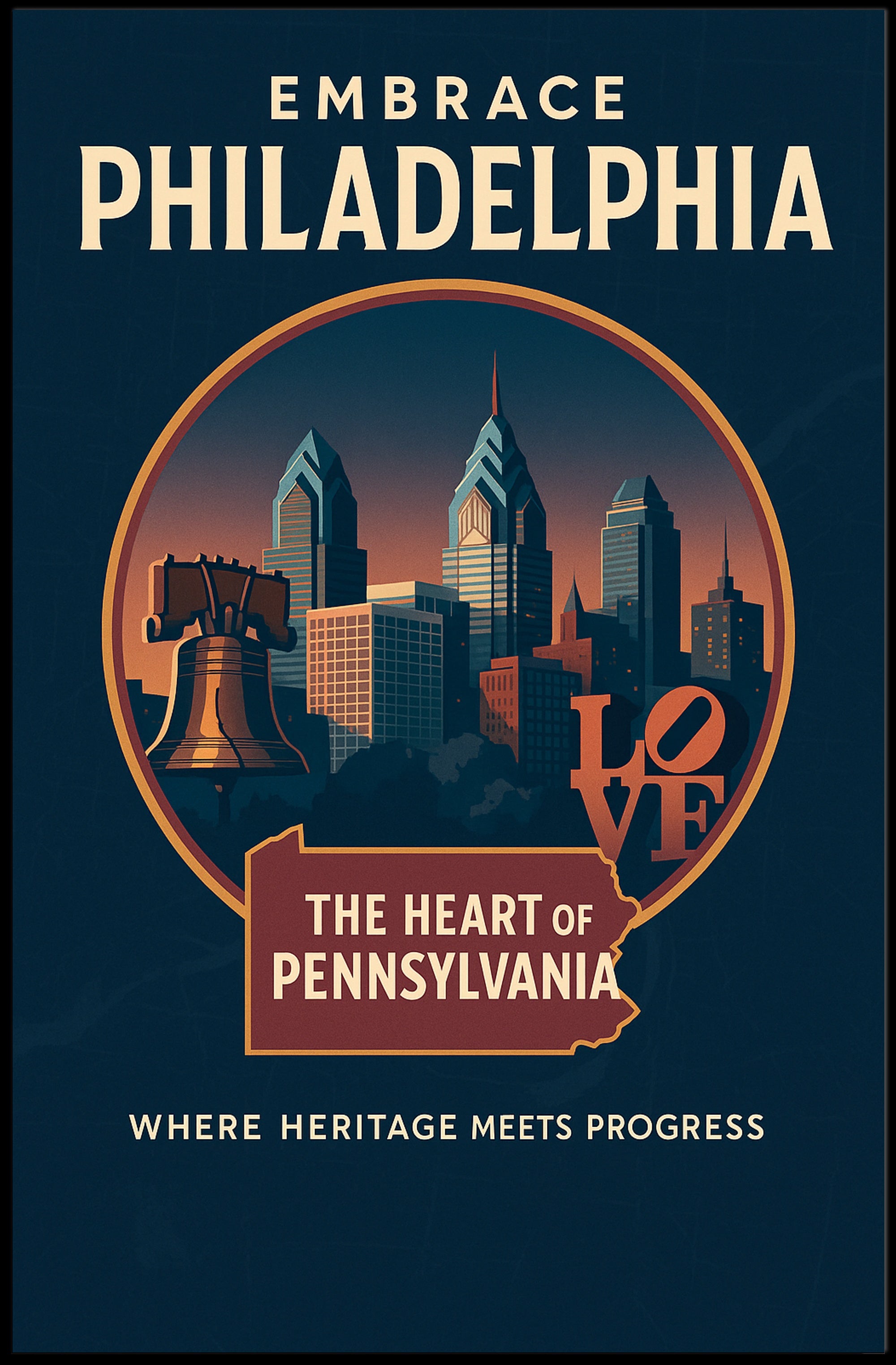 Embrace Philadelphia Poster PosterGoat