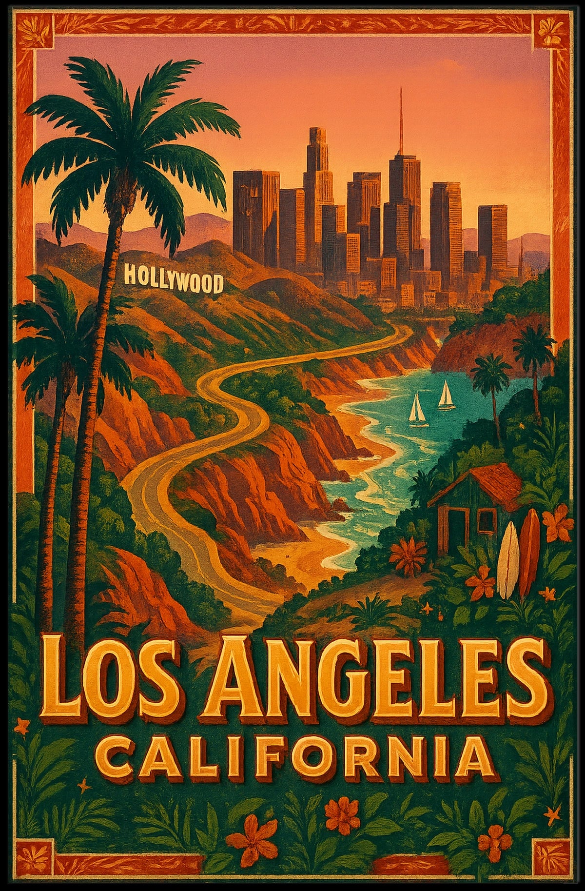 Los Angeles California Dreaming Poster