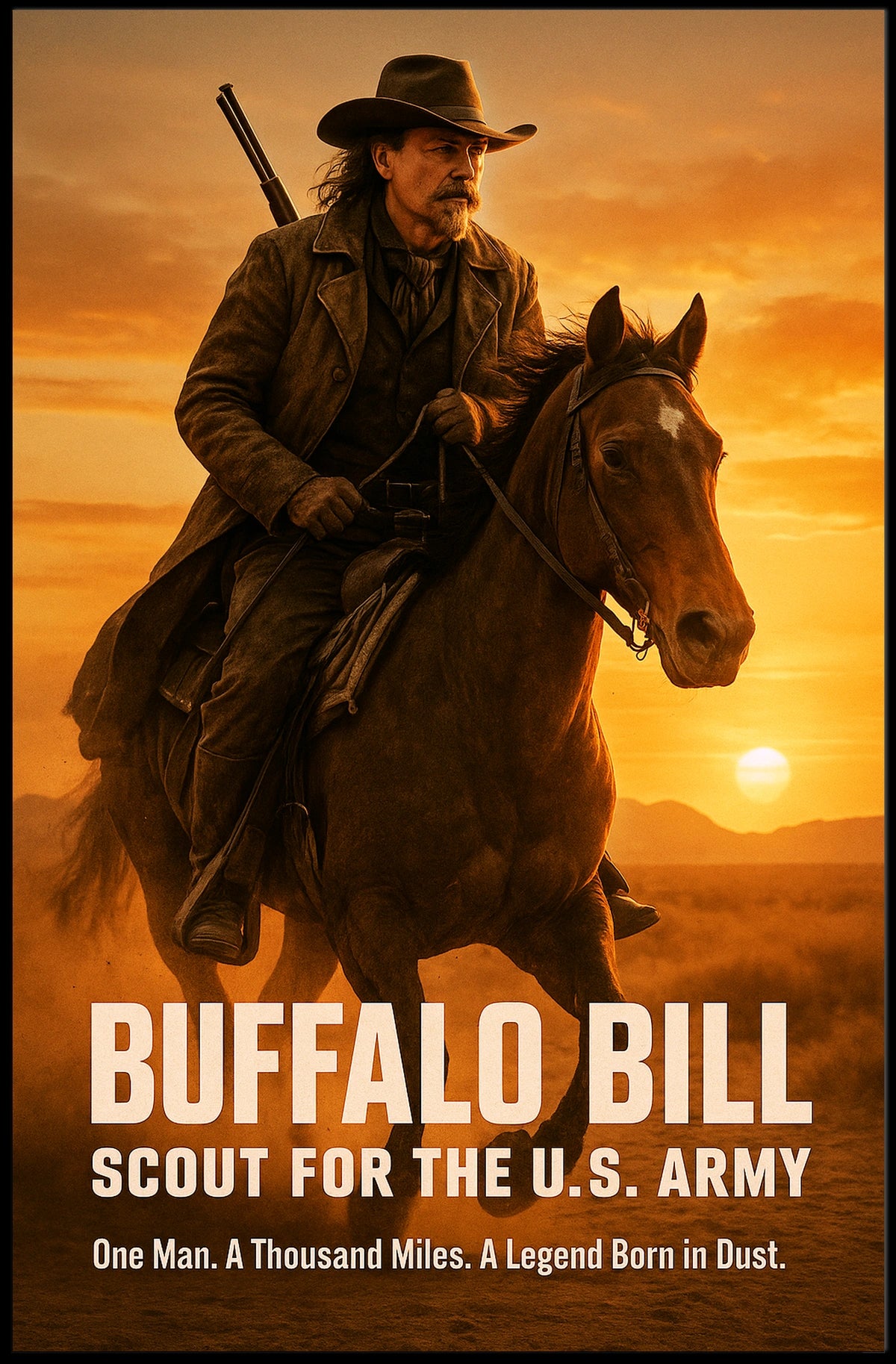 Buffalo Bill Scout for the US Army Poster Vintage Wall Art