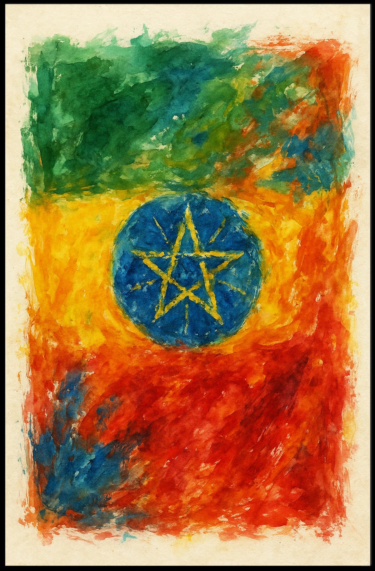Ethiopian Flag Art Poster