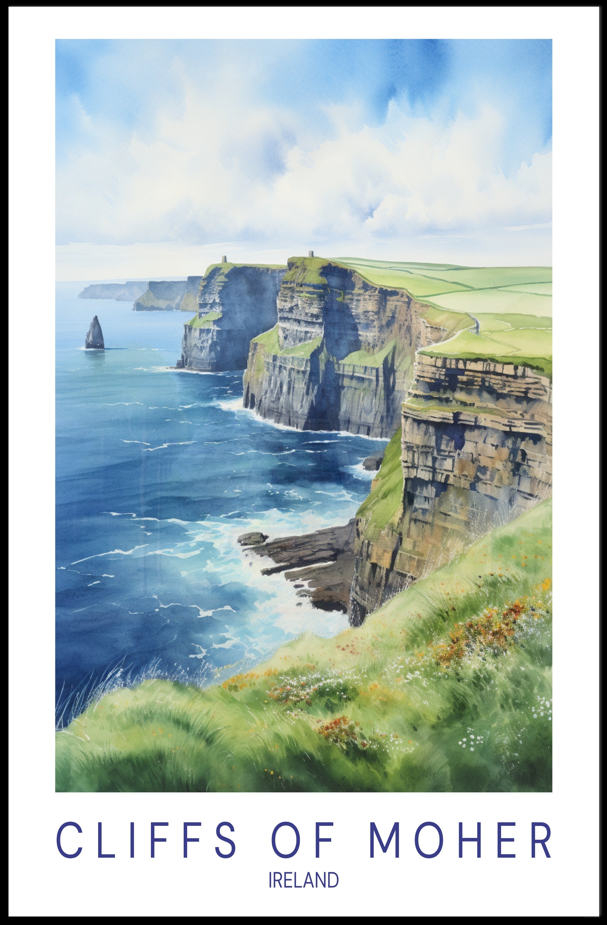 Cliffs of Moher Travel Poster for Tranquil Irish Escape PosterGoat