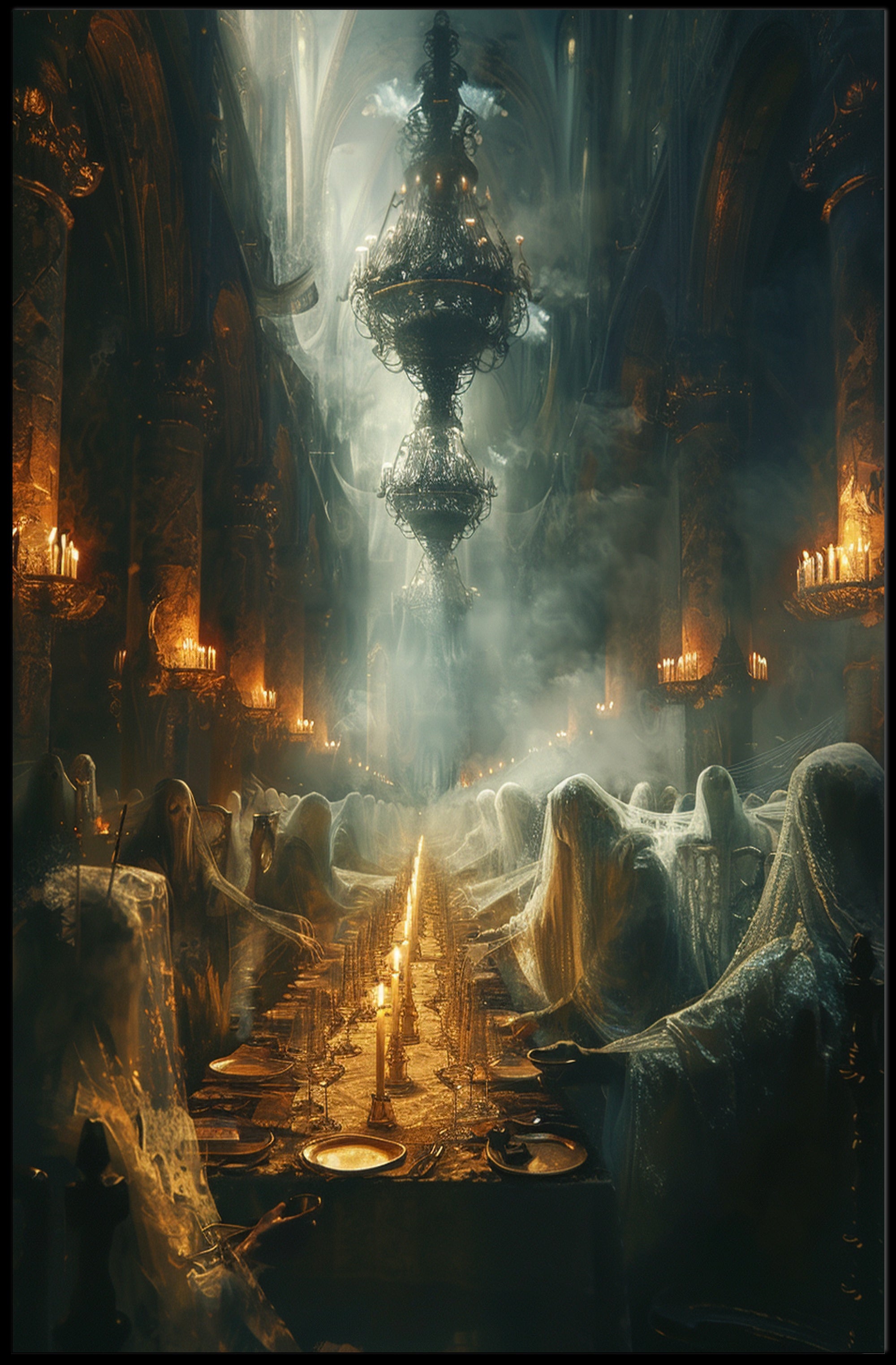 Gothic Supernatural Dining Scene Fantasy or Mythology Poster PosterGoat