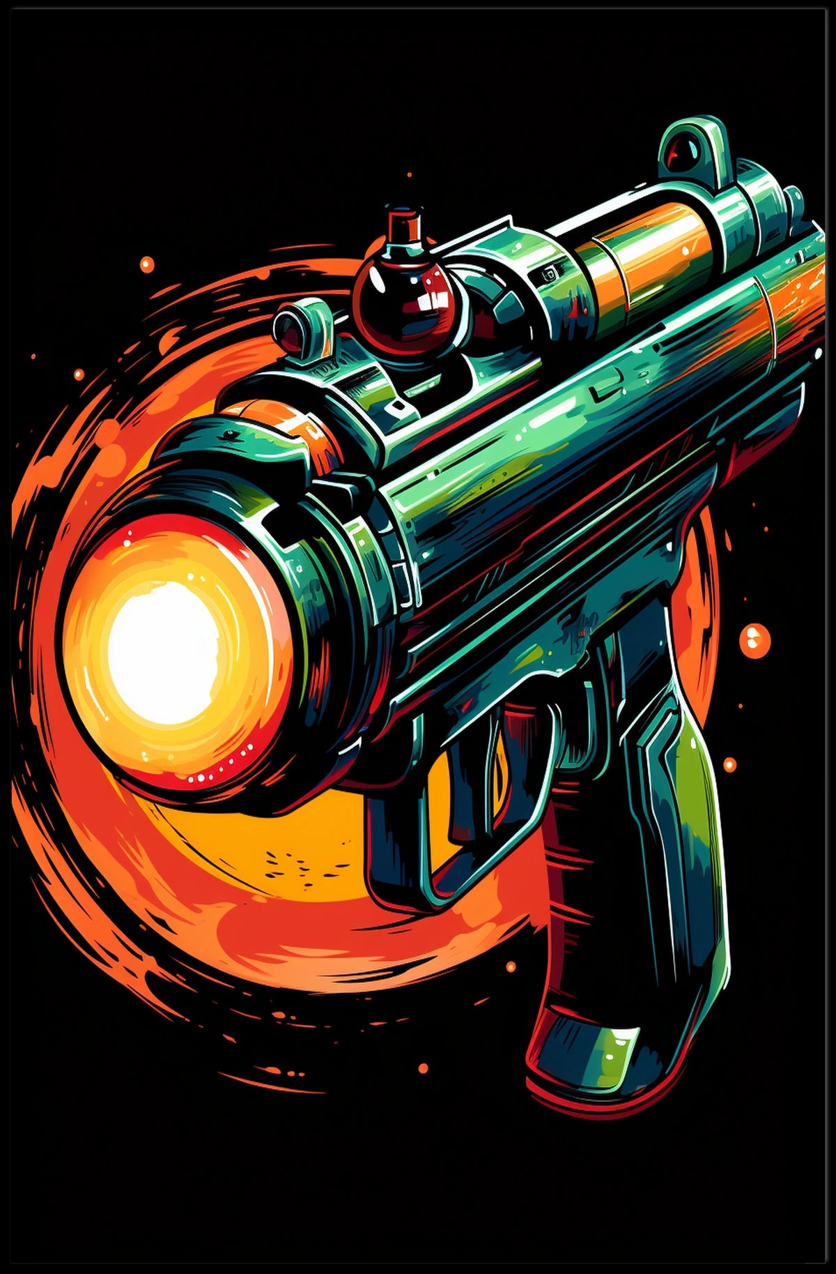 Futuristic Blaster Art Poster