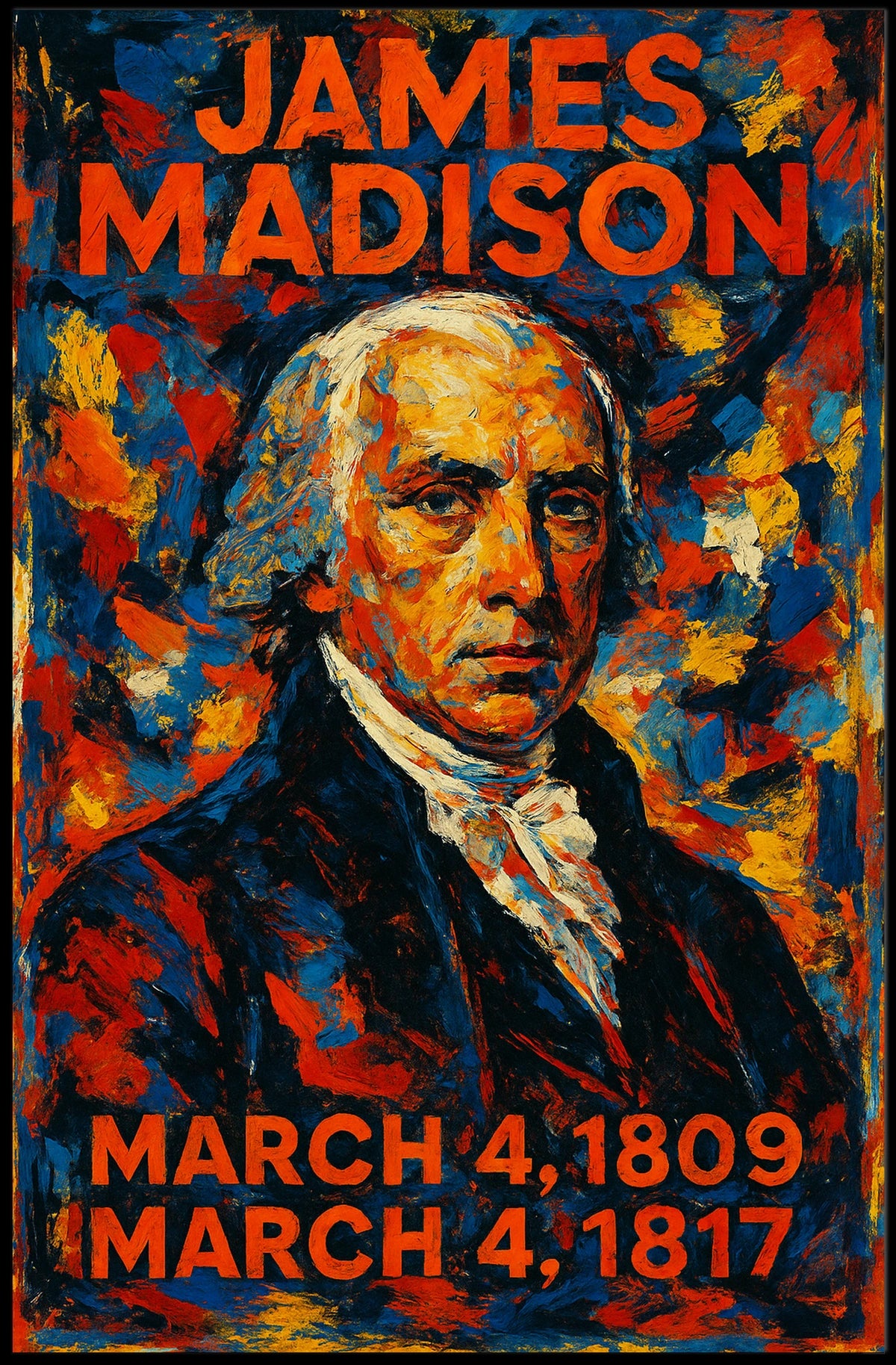 James Madison 4th President of the United States Glitch Hop Art Poster