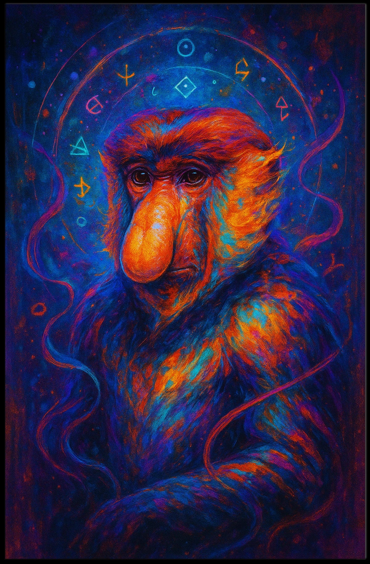 Cosmic Baboon Portrait Poster