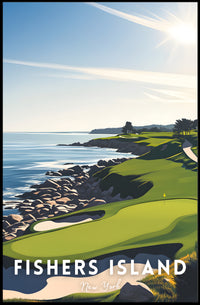Serene Coastal Golf Course Art Print - Sports Poster