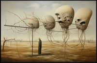 Surreal Landscape with Alien Forms Artistic Poster