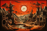 Surreal Gothic Landscape with Radiant Sky Fantasy Mythology Poster