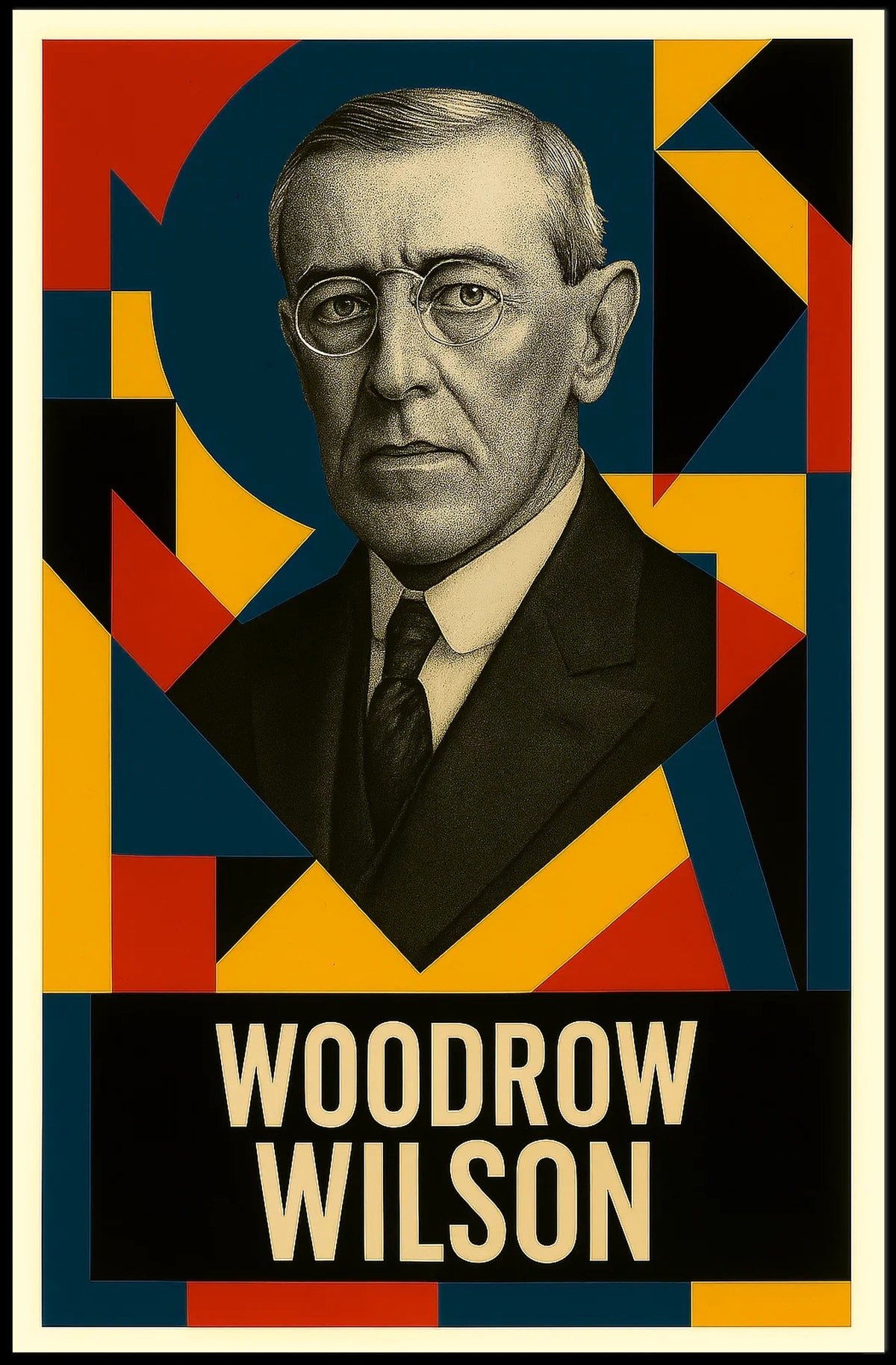 Woodrow Wilson 28th President of the United States Abstract Pop Poster