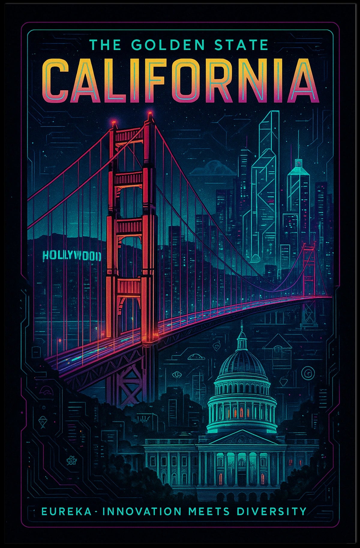 California The Golden State Poster