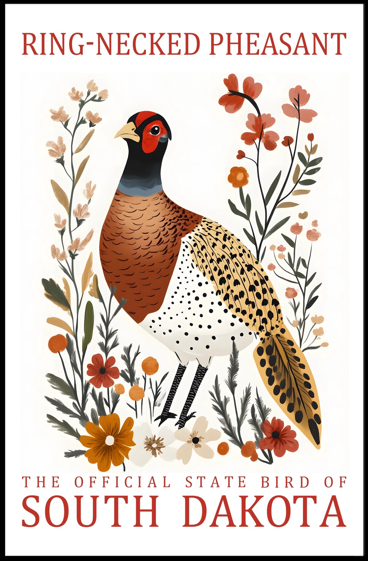 Ring-necked Pheasant State Pride Art Poster