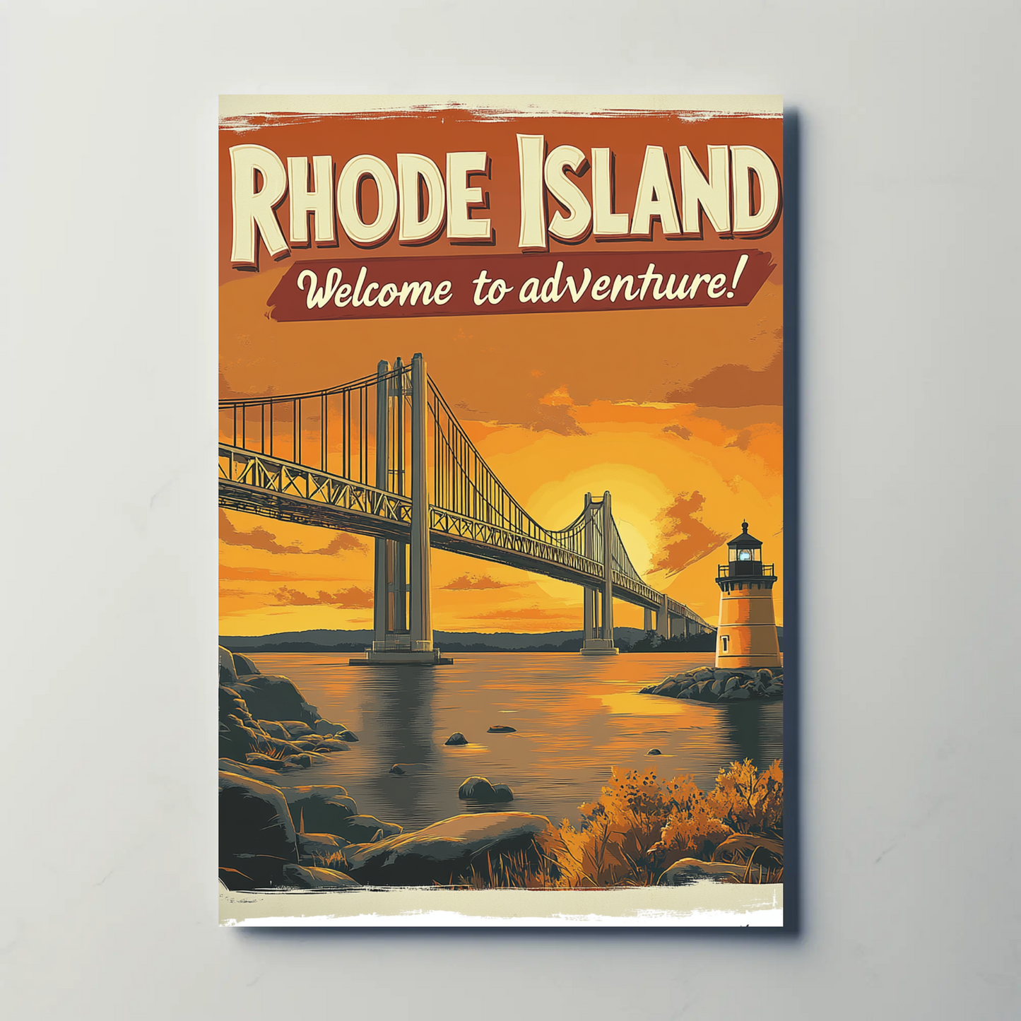 Rhode Island Adventure Vintage Travel Poster