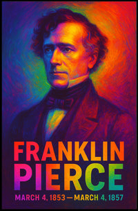 Franklin Pierce 14th President of the United States Neon Gradient Overlay Poster