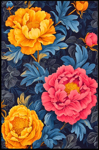 Vivid Floral Elegance Art Print - Abstract or Artistic Poster