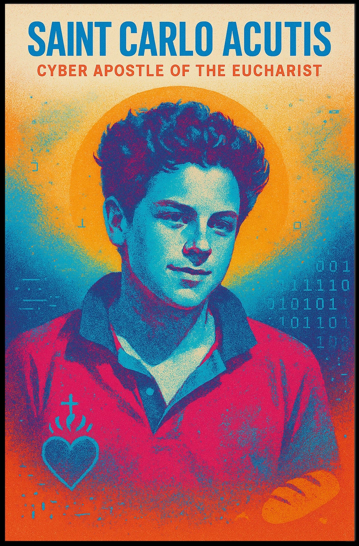 Saint Carlo Acutis Cyber Apostle of the Eucharist Poster
