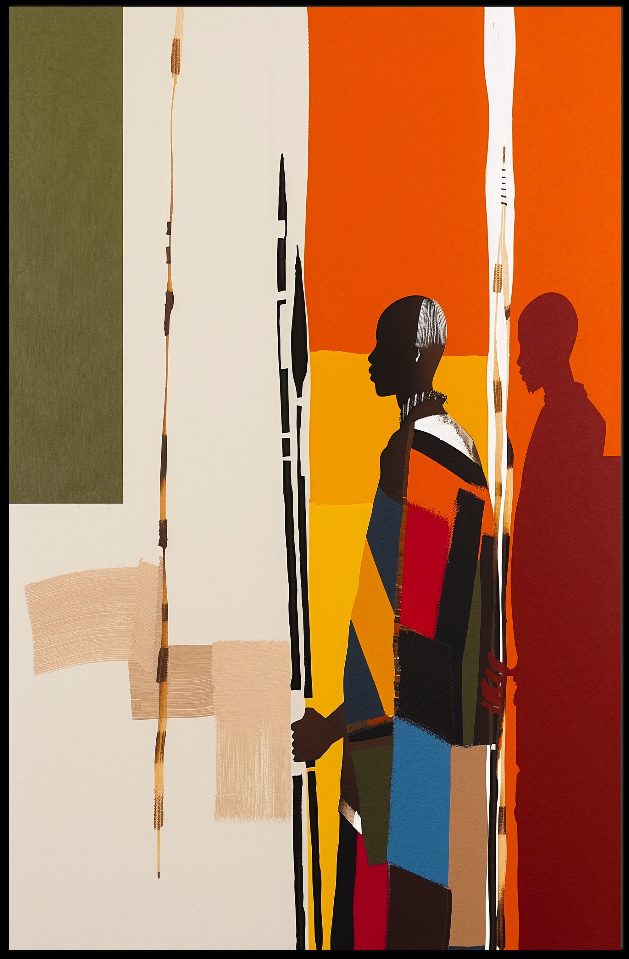 Cultural Silhouettes Vibrant Poster Wall Art