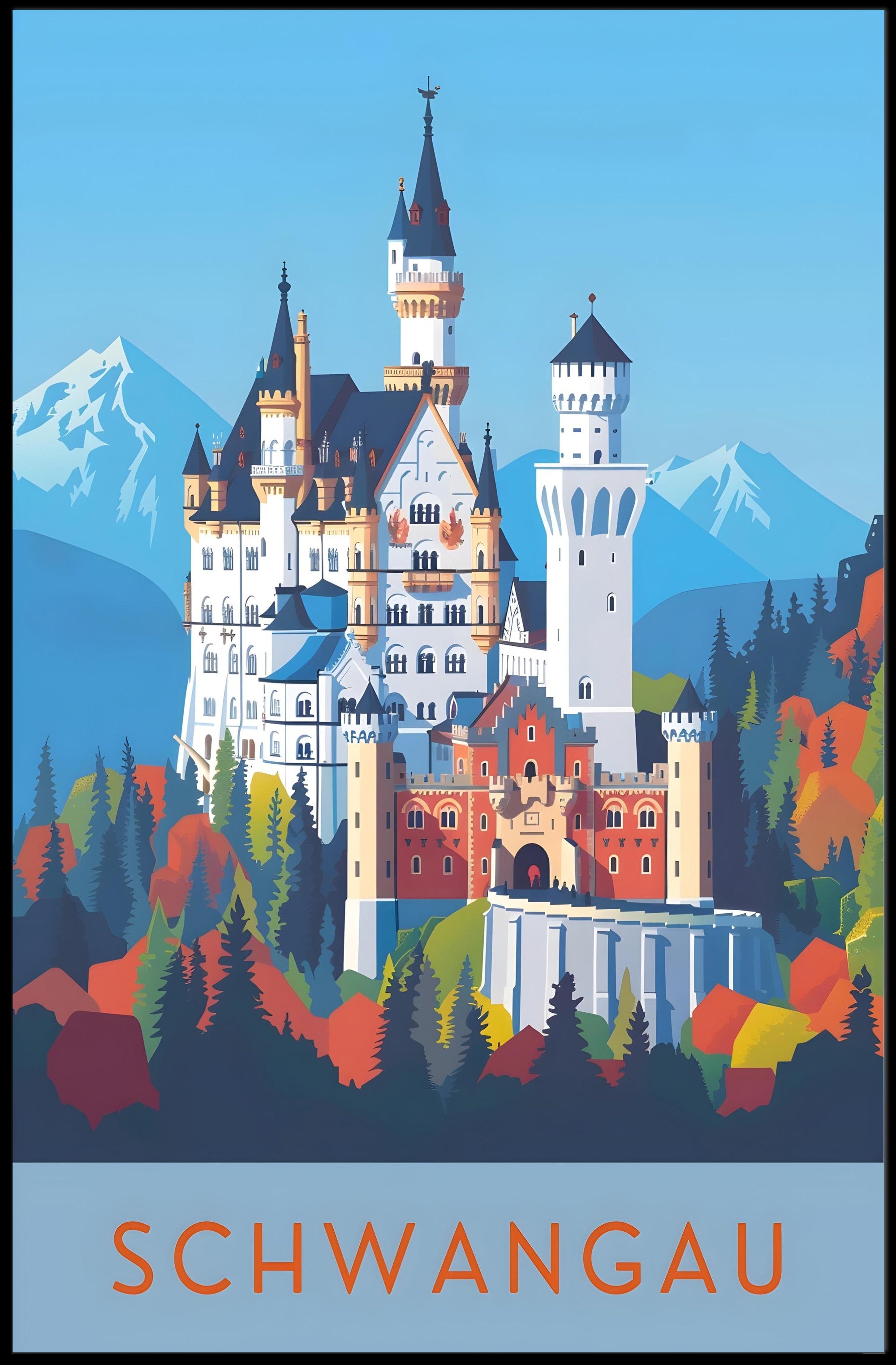 Neuschwanstein Castle Enchantment Travel Poster