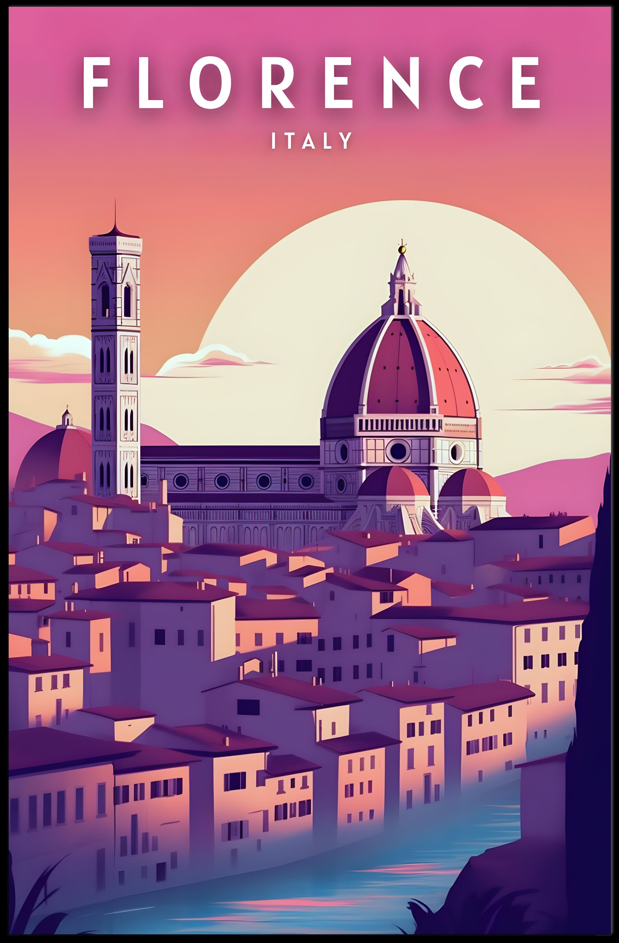 Florence Cathedral In Vibrant Colors: Poster